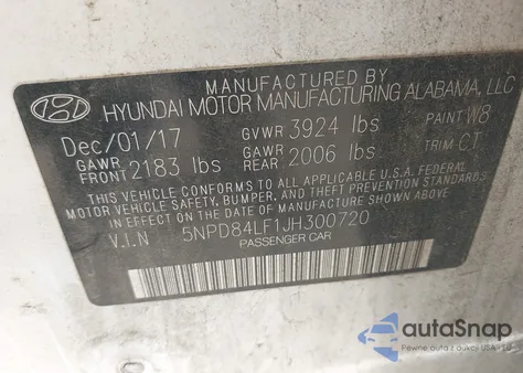 2018 Hyundai Elantra Value Edition из США, поврежденный, VIN 5NPD84LF1JH300720